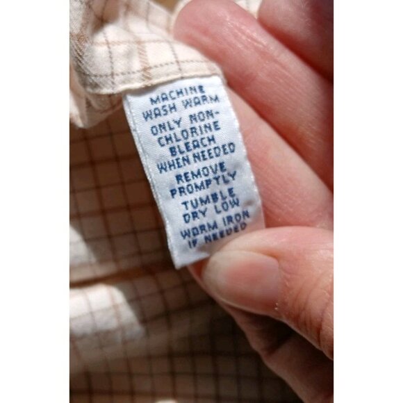 Ralph Lauren Classic Fit Button Down Shirt Size XL Tan Plaid Work Cotton - Picture 9 of 9